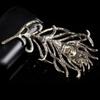 Metal Fashionable Brooch with Diamond Embellishments Retro Feather Shaped Brooch Fashionable QipaoScarf Accessories Jewel Brooch
