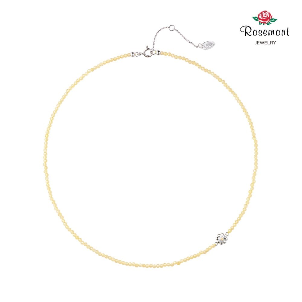 [Rosemont] Silver Yellow Bead Necklace Happy Daisy Ra25C18J