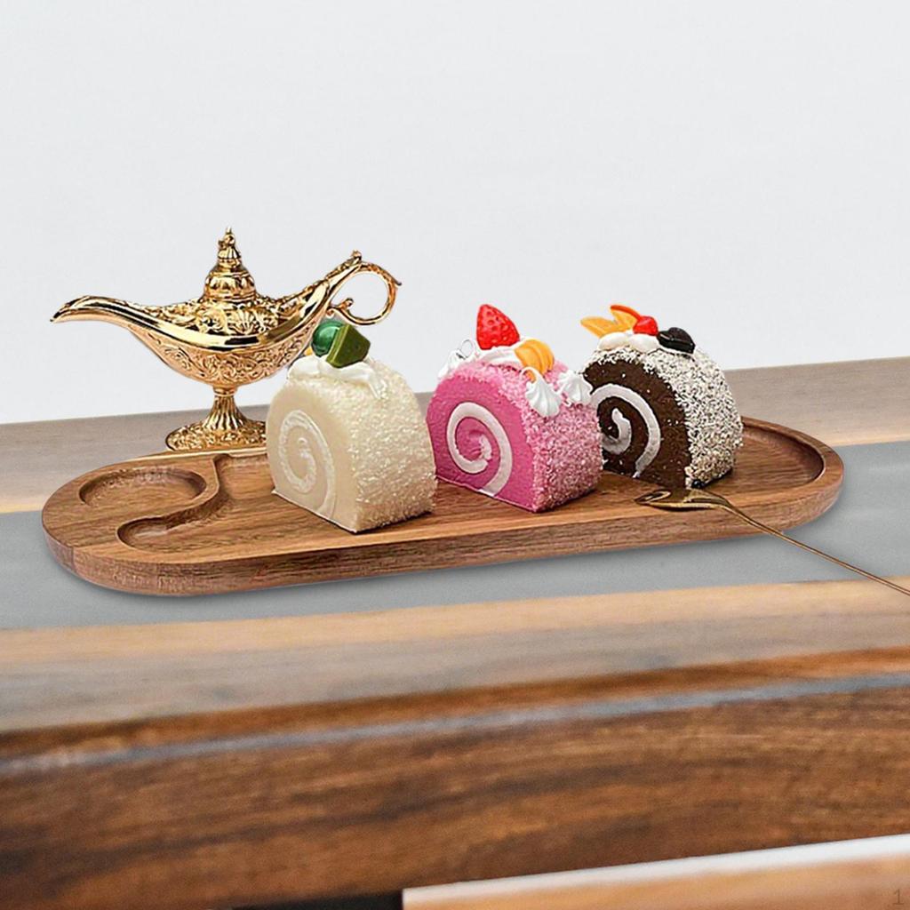 Dessert Plate Wood Serving Tooth Organizer Starters Tablet Modern