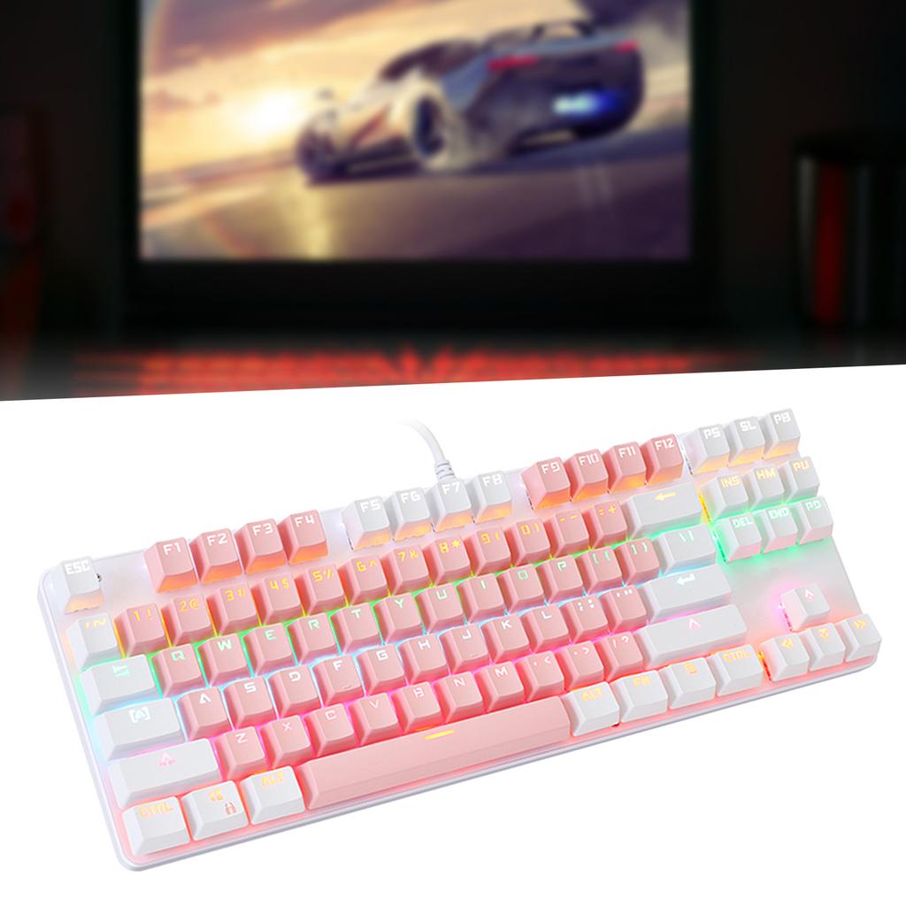 Keyboard Mechanical Gaming 87 Key Mixed Light Computer Supplies for Desktop Laptop 919
