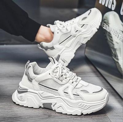 Men's Thick Soled Casual Mesh Panel Shoes Summer Breathable Soft Soled Running Shoes Outdoor Fashion Sports Shoes Male Sneakers