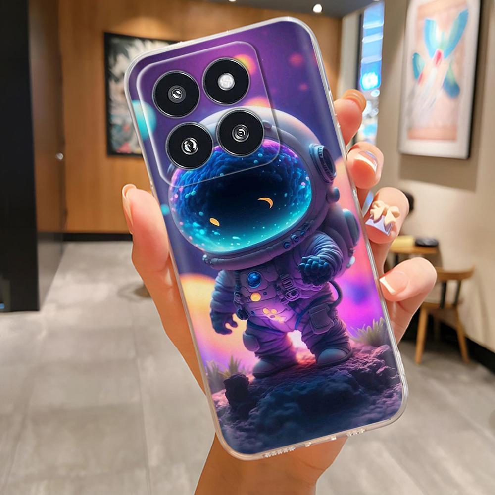 For Xiaomi 14 Pro Case Clear Cover Cute Painted TPU Cases For Xiaomi 14 Mi 14 Mi14 Soft Silicone Phone Case For Xiaomi Mi14 Pro