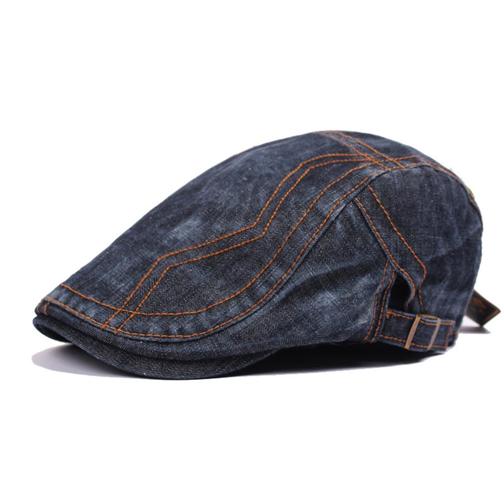 Women Hat Vintage Simple Denim Cap Fashion Embroidered Beret Outdoor Visor Forward Hat