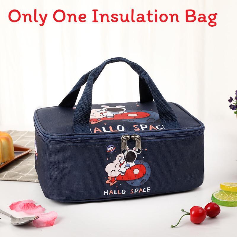 Cartoon Insulated Lunch Bag With Aluminum Foil For Students And Kids