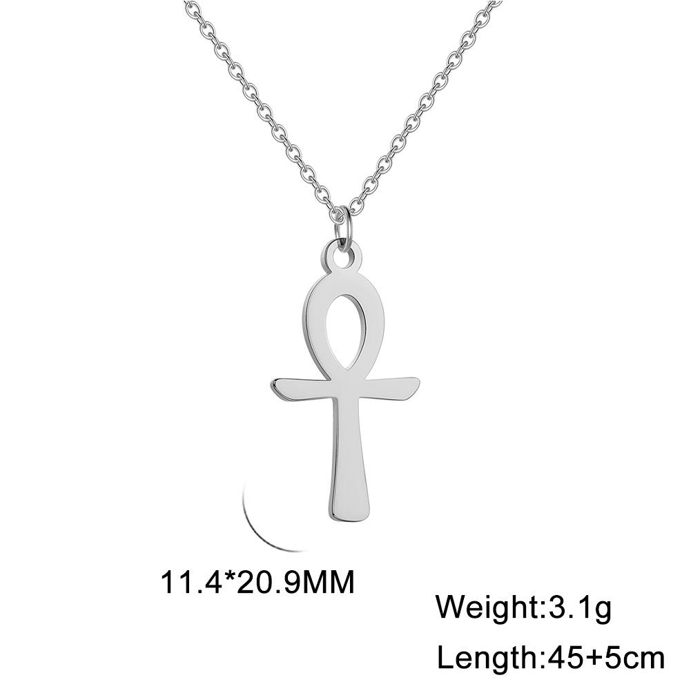 

Lucktune Ankh Cross Egyptian Amulet Necklace Stainless Steel Key of Life Symbol Crucifix Pendant Necklace Women Religion Jewelry
