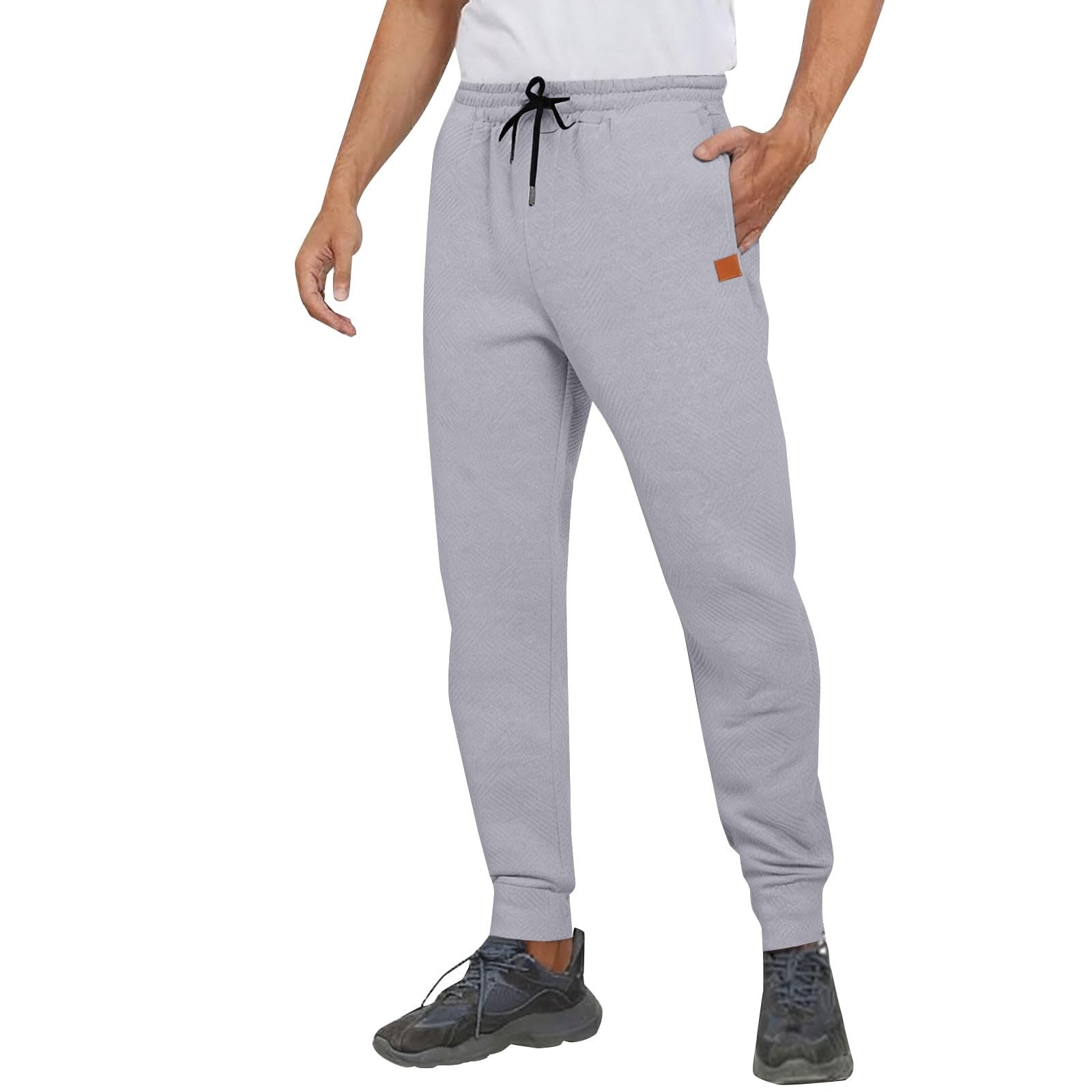 

Men s Casual -color Tapered Sweatpants And Men s Knitted Textured Drawstring Sports Trousers XXL