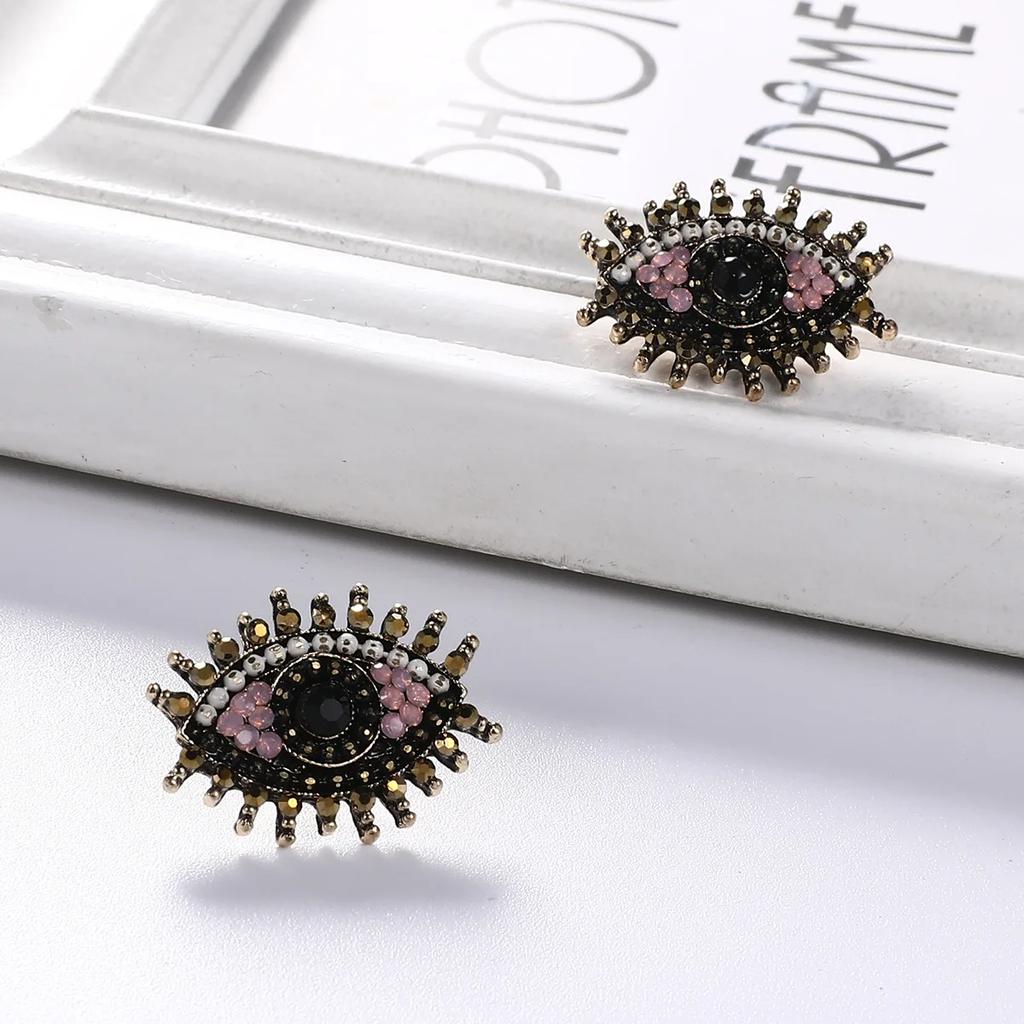 Kolczyki Evil Eye dla kobiet Proste Świeże 2024 Vintage Kawaii Akcesoria Modne Kolczyki Biżuteria Oświadczenie Kolczyki