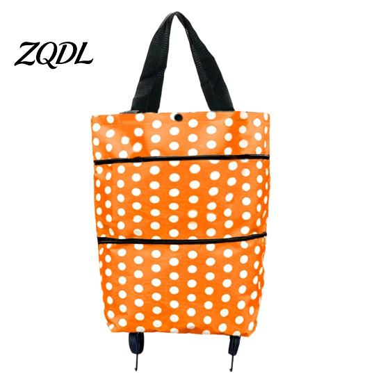 Commuter Shopping Cart for Students Foldable Bag with Wheels, Heavy-Duty Waterproof Oxford Cloth Grocery Cart, Compact Stroller City Living