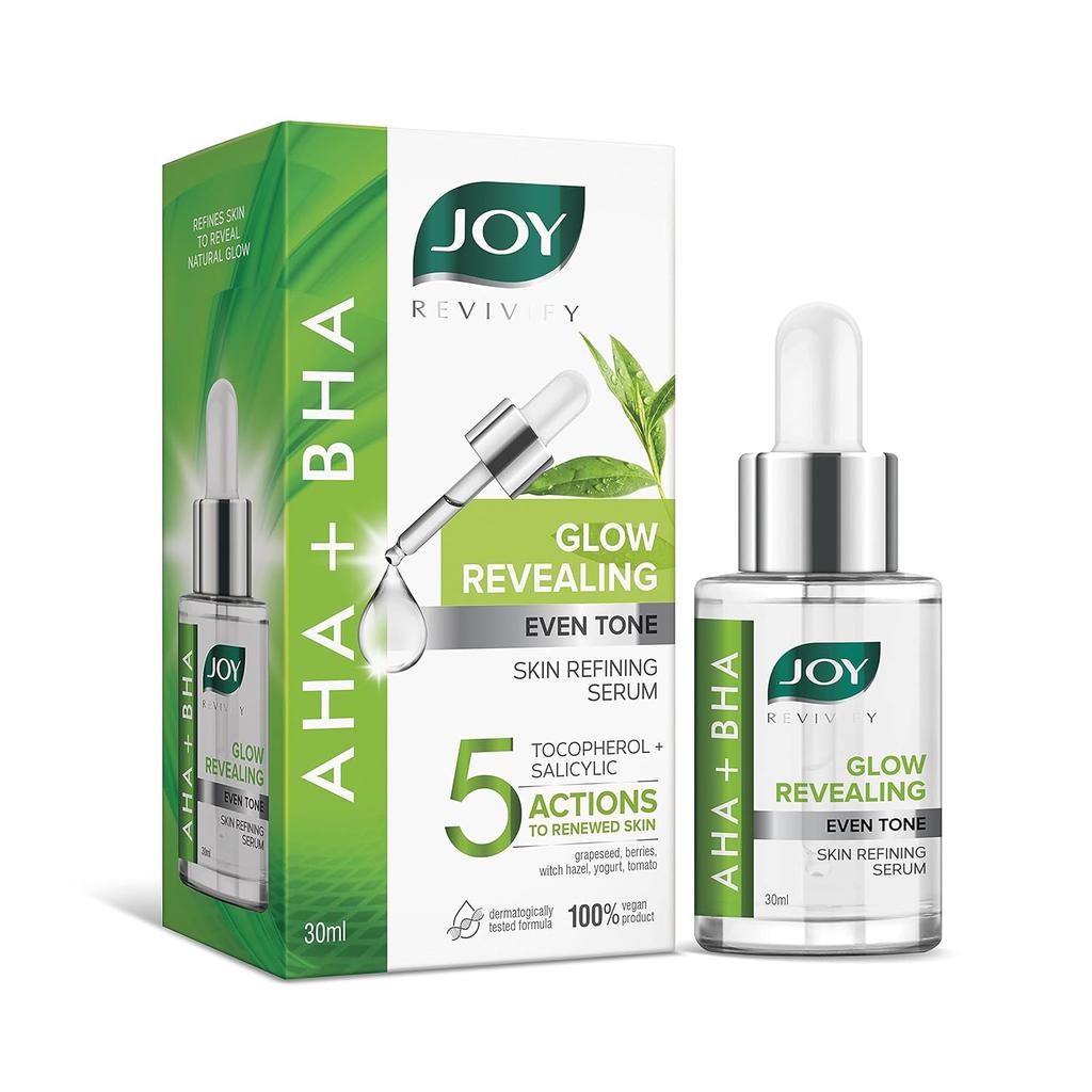 Joy Glow Face Serum 30ml | Skin Brightening AHA BHA Serum for Even Tone & Radiant Glow, Suitable for All Skin Types, Men & Women