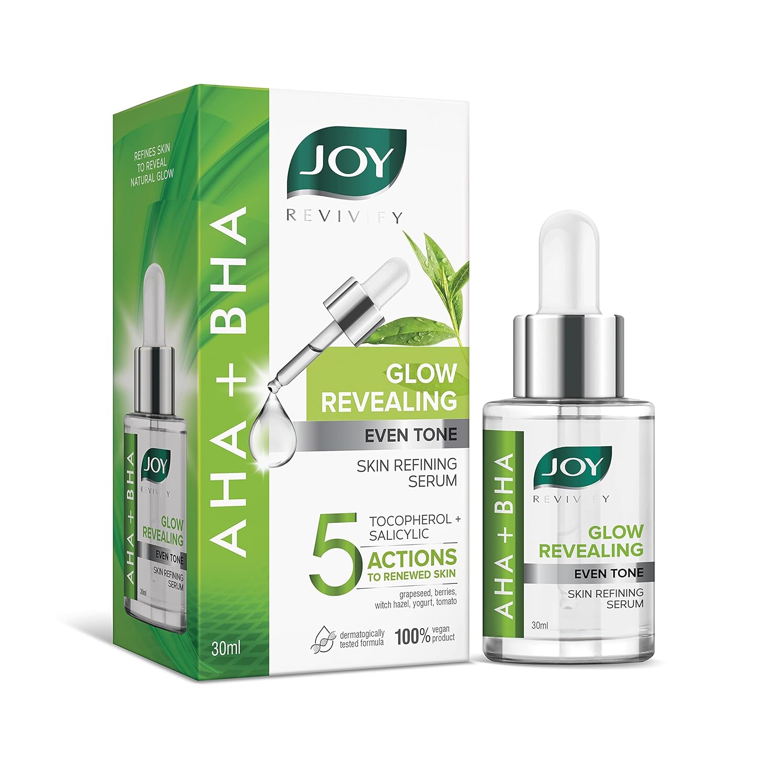 

Joy Glow Face Serum 30ml | Skin Brightening AHA BHA Serum for Even Tone & Radiant Glow, Suitable for All Skin Types, Men & Women