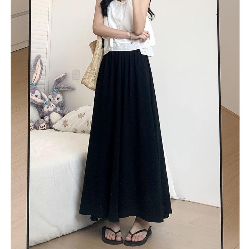 High Waisted Pleated Skirt Pants, Summer White A-line Skirt Pants for Women