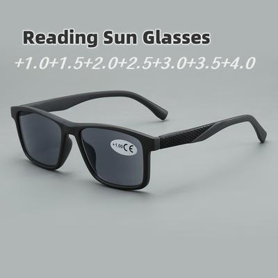 Men Square Frame Reading Sun Glasses Classic Anti UV Protection Presbyopic Eyeglasses Male 2025 New With Diopters +1.00 To +4.00