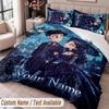Custom Name Text 3Pcs Bedding Set Corpse Bride Emily Victor Duvet Cover And Two Pillowcases