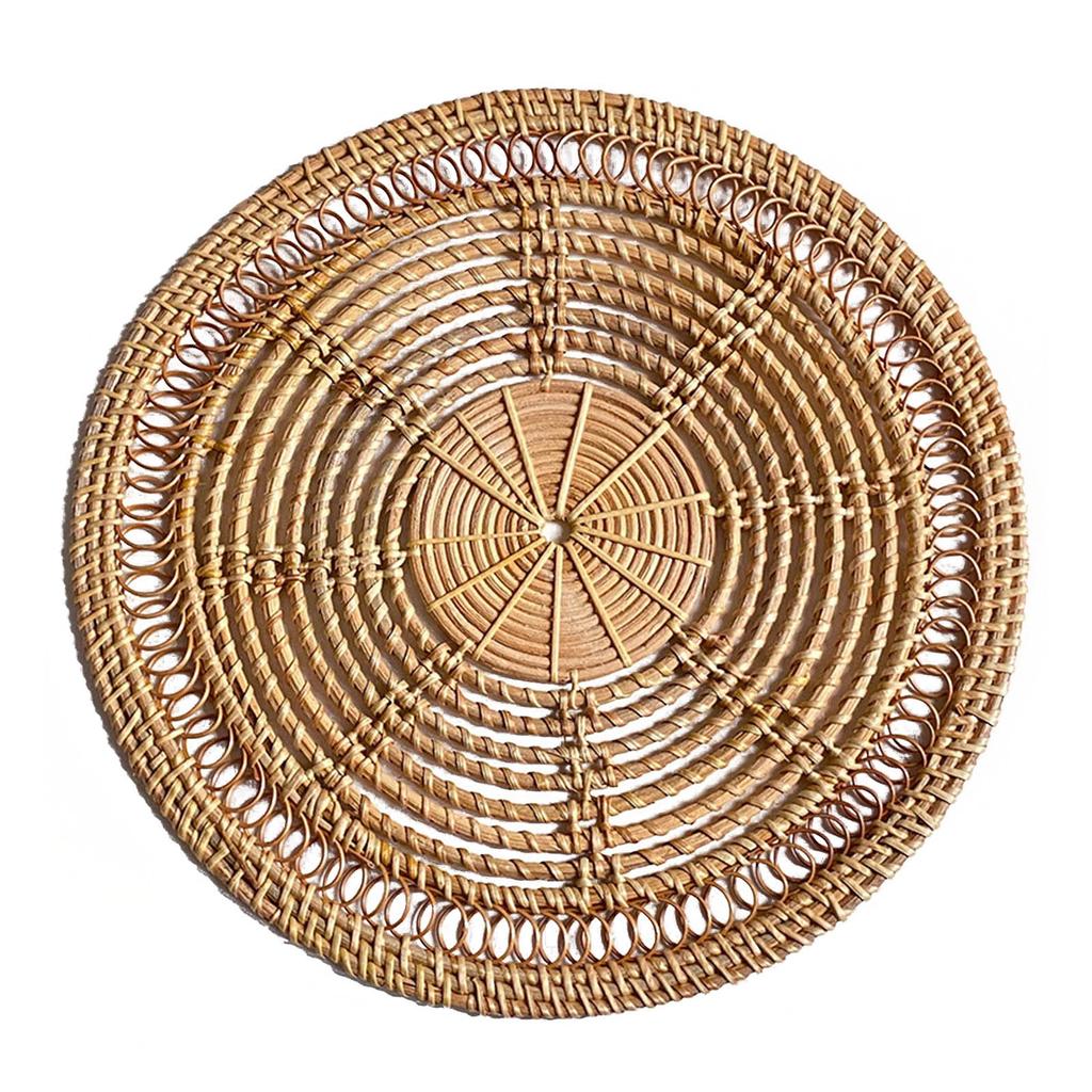 Hollowed Out Nordic Woven Wall Hanging Bamboo Woven Rattan Wall Basket Decor Delicate Workmanship Desktop Decoration