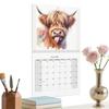2026 Calendar Funny Highland Cow Wall Calendar Thick Paper 12 Monthly Planner Farmhouse Decor for Student Teacher Planning