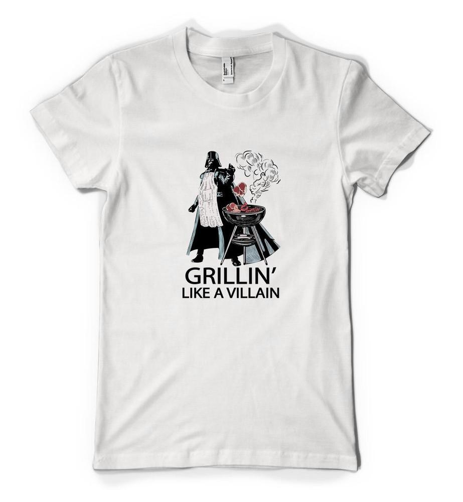 

Grillin Like A Villain Darth Vader BBQ Star Personalised Adults And Kids T-Shirt XL