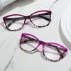 Portable PC TR90 Reading Glasses Blue Red Purple Cat Eye Frame Glasses Presbyopia Eyeglasses Women Men
