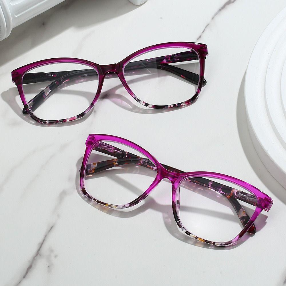 Portable PC TR90 Reading Glasses Blue Red Purple Cat Eye Frame Glasses Presbyopia Eyeglasses Women Men