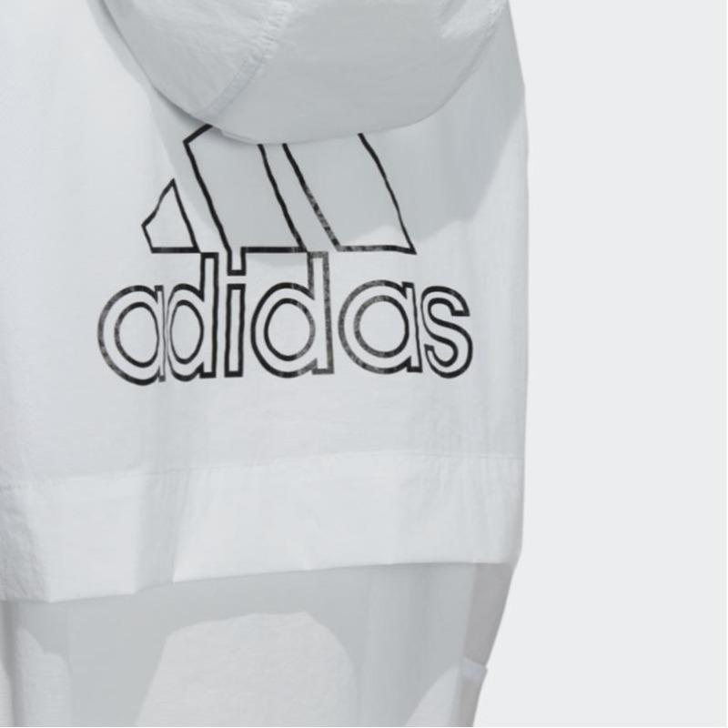 adidas Lightweight Windbreaker Jacket with Hood Women Outerwear White HB8922