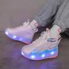 Dětské dvoukolečkové otočné tlačítko LED dobíjecí svítící kolečkové brusle dvouřadé boty Heelys kolečkové brusle boty
