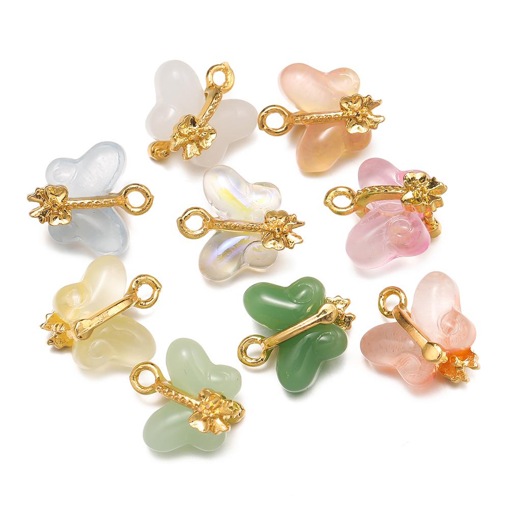 

10pcs 14.5mm Glass Butterfly Beads Chrams Pendant for Bracelet Necklace Earrings DIY Jewelry Findings Making Accessories