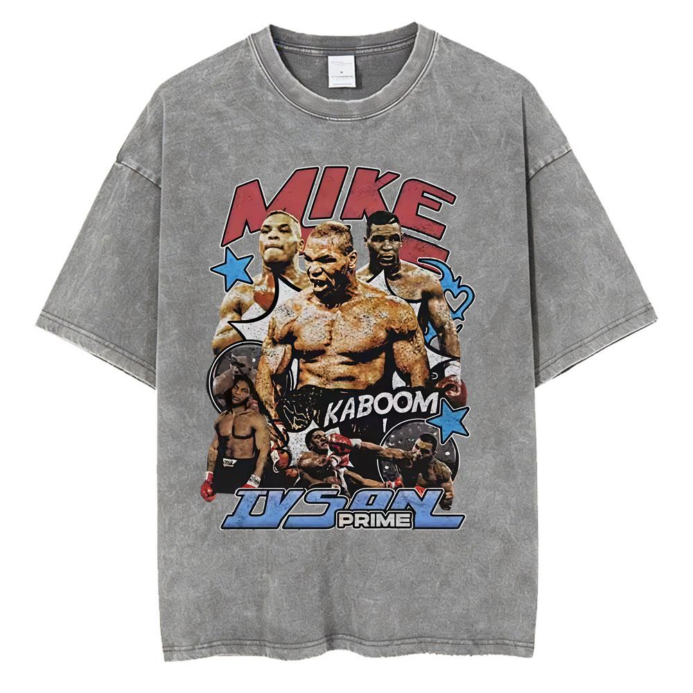 Washed Vintage Mike Tyson Graphic Tshirt Men Women Hip Hop Gothic Rock T Shirts Mens Casual Tshirts High Quality Streetwear S