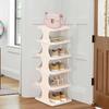 6 Layers Shoes Box Foldable Sneaker Shoe Storage Organizers Box Stackable Dustproof High-top Cabinet Shoe Rack Shelf