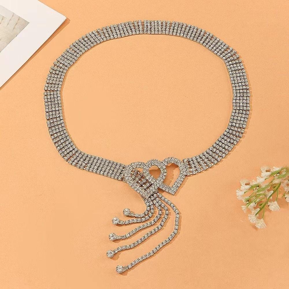 Gold Silver Color Crystal Waist Belt Full Diamond Coverage Crystal Corset Belt  Wedding Party