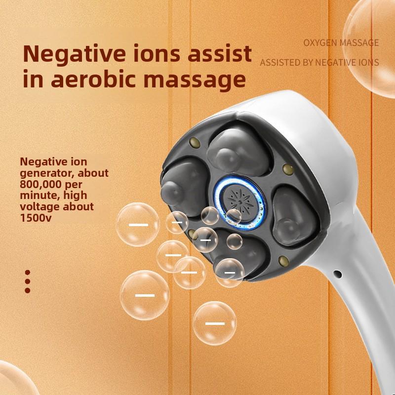Handheld 4 Silicone Massage Head Hammer Massager 33W Powerful Vibration Massager with Negative Ion Function