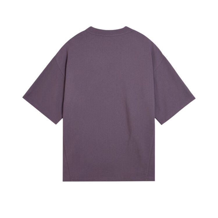 Puma Classics Select Haus Dopamine Casual Minimalist Pullover Short Sleeve T-Shirt Unisex T-Shirts Charcoal-Gray Purple 631561-46