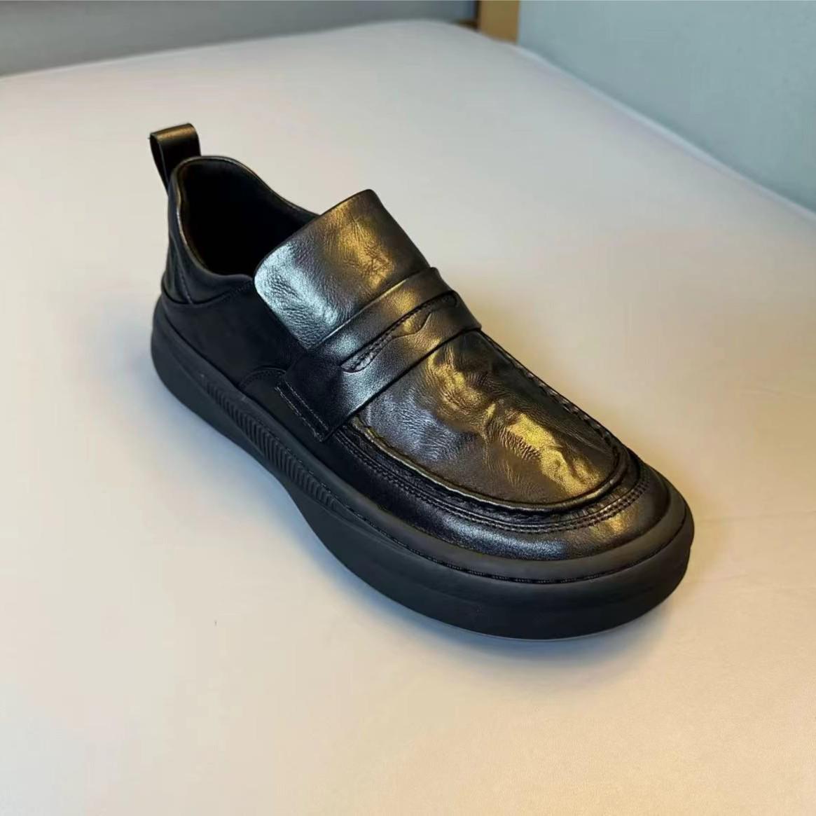 

Мужские высокие ботинки из коровьей кожи - бархатная подкладка, утолщенные, удобные, круглый носок, повседневный деловой стиль, мягкая подошва, универсальная зимняя обувь US 5