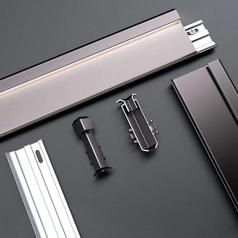 H60/80mm Thin LED Skirting Line Simple Aluminium Profile Floor Baseboard Strip Light Metal Wall Skirting Corner Linear Lamp