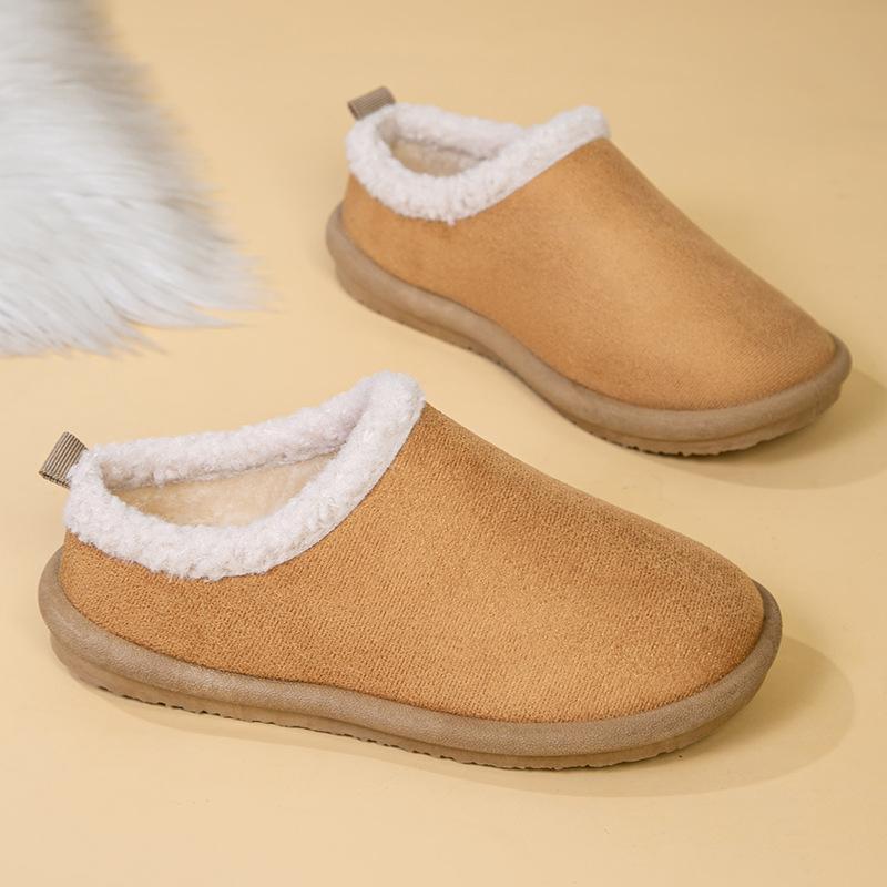 Birkenstock cotton slippers autumn and winter new retro flat-bottomed velvet warm bag head fluffy cotton slippers
