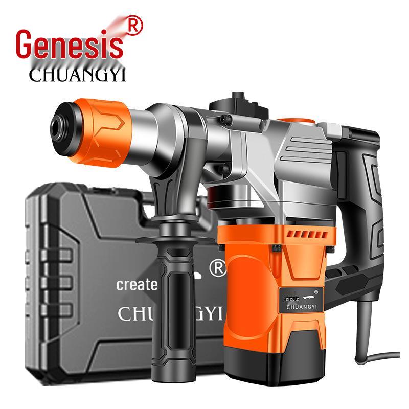 Chuangyi Multi-Functional Electric Hammer & Drill: Dual-use High-Power Concrete Impact Tool for Household and Industrial Use.