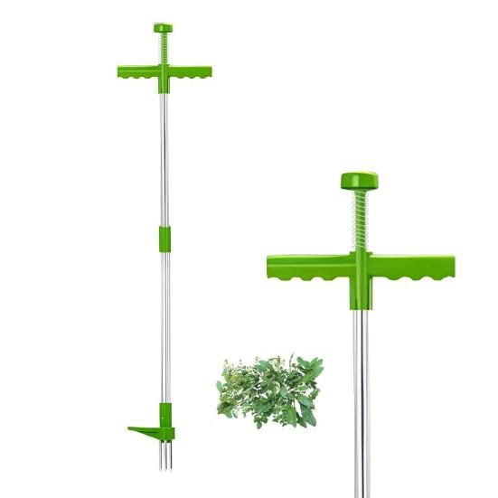 Garden Weeding Tool with Long Aluminum Handle Weed Remove Tool Durable Rust-Resistant Detachable Weeder for Garden Home