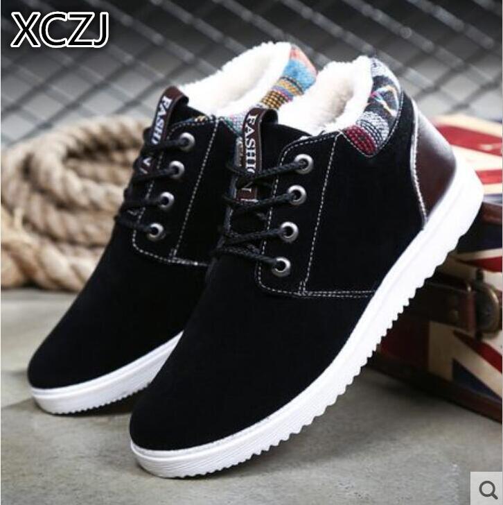 Plus thickening autumn winter outdoor leisure men boots warm tooling cotton shoes England boots men's shoes snow boots fgb78