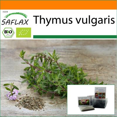 Ogród w torbie - Organiczny - Tymianek - 800 nasion - Z podłożem w dopasowanej torbie stojącej - Thymus vulgaris