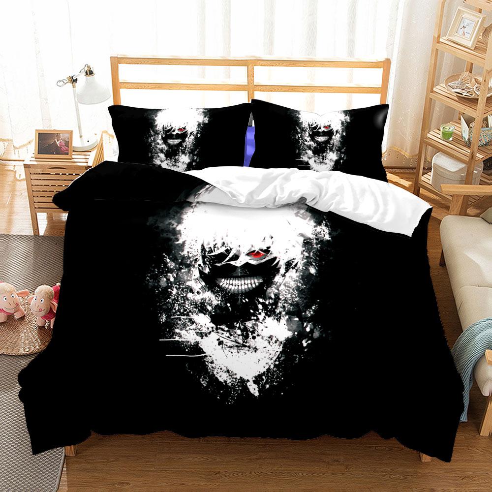Zestaw poszewek na kołdrę Anime Tokyo Ghoul UK Pojedynczy Podwójny King US Bliźniaczy Pełny Queen Zestaw pościeli