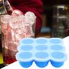 Ice Cube Mold Tray Food-Grade Silicone Ice Maker with Lid 9 Holes Easy Release Infant Food Food Container