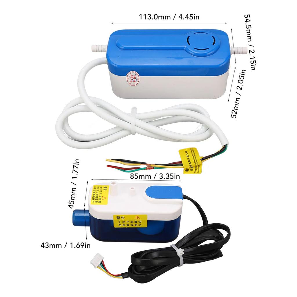 HVAC Condensate Drain Pump Silent Portable 3W Detachable Conditioner Condensate Pump AC110‑240V for Dehumidifier