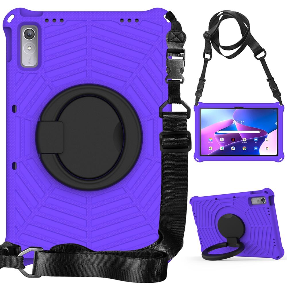 

For Lenovo Tab P11 2nd Gen 2 11.5 Inch 2022 TB-350FU TB-350XU Case EVA Kids Safe Pull Ring Shockproof Shoulder Strap Stand Cover XiaoxinPad Plus 11.5 фіолетовий
