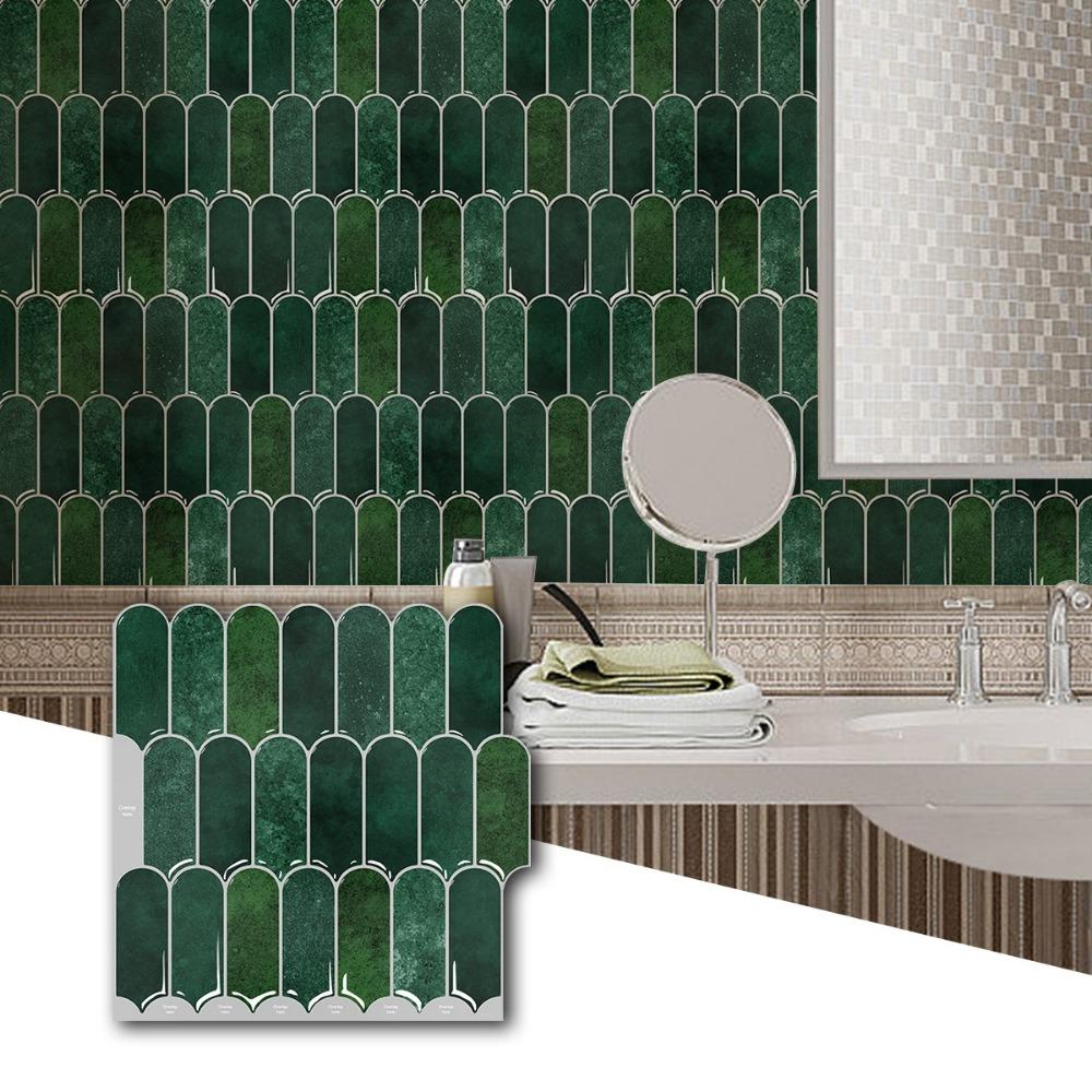 Self-adhesive 3D Wall Tile PVC Fish Scale Wall Sticker Waterproof Mold Resistant Kitchen Backsplash For Kitchen Bathroom