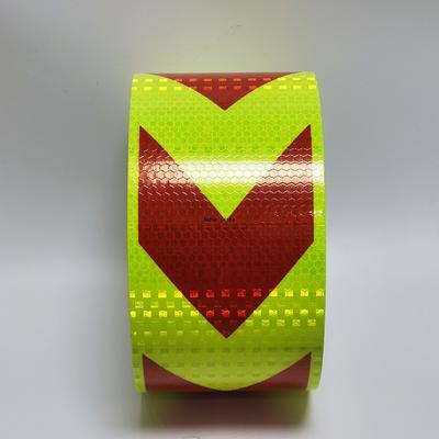 Autocollants réfléchissants haute intensité, bande imperméable fluorescente jaune-rouge 10 cm x 5 m, ruban adhésif de visibilité pour camion et voiture