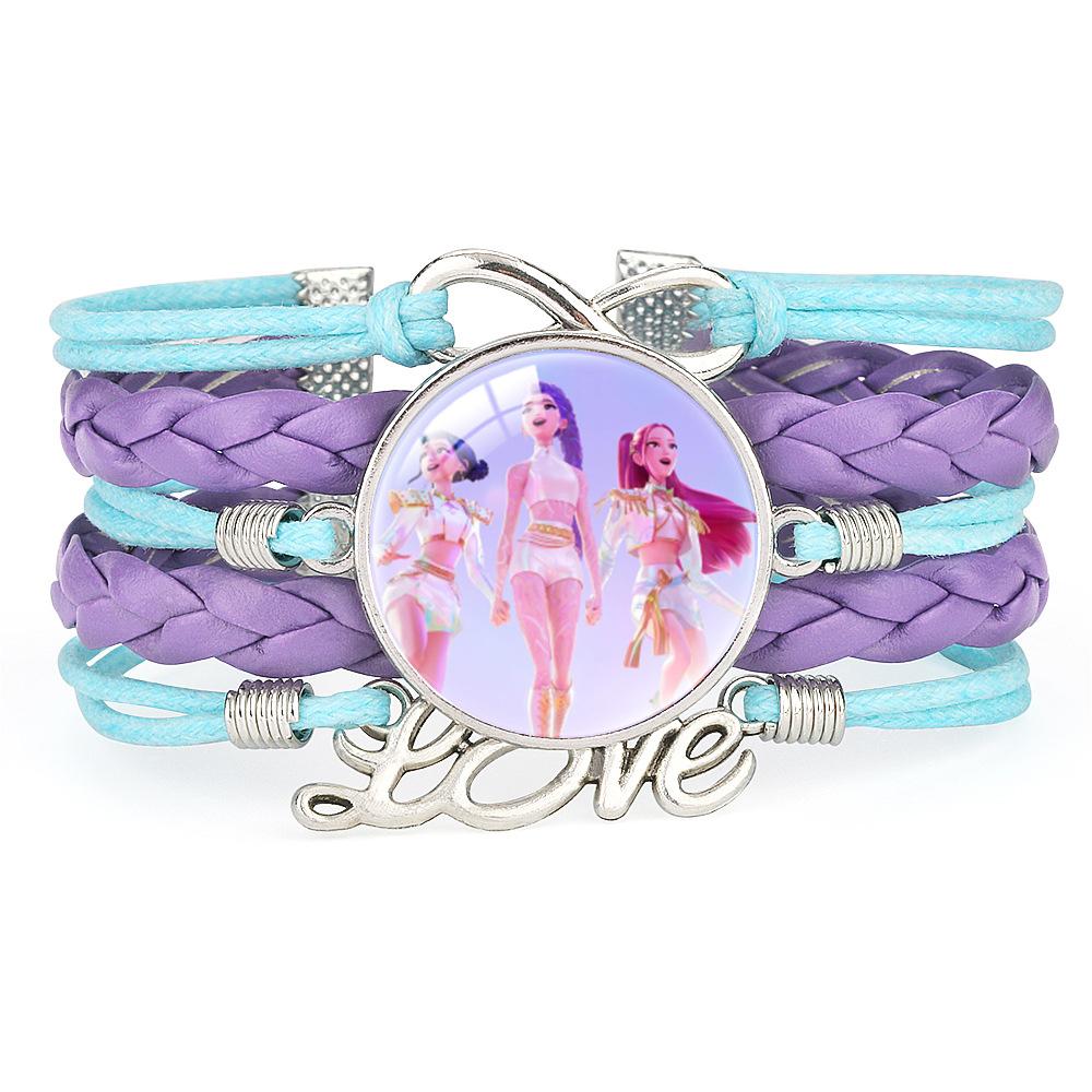 

Kpop Demon Hunters Beaded Cartoon Anime Bracelet Pendant Beaded DIY Bracelet Bangle Girls Jewelry Kids Gifts