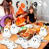 Paper Candy Bag Halloween Ghost Gift Bag, White Pouch with Cute Face, Trick or Party Favor Treat for Party, Kids Goodie Prizes