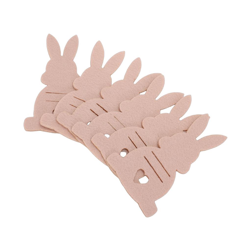 6PCS Easter Bunny Money Holders Funny Felt Cash Holder Card for Banknote Storage Party Decoration Cream Color