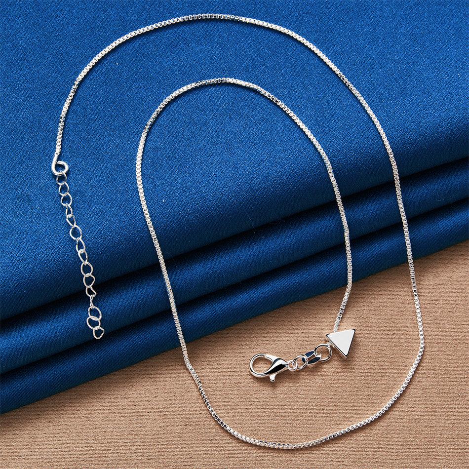 925 Sterling Silver Simple Triangle Pendant Necklace for Women Fashion Party Favor Wedding Accessories