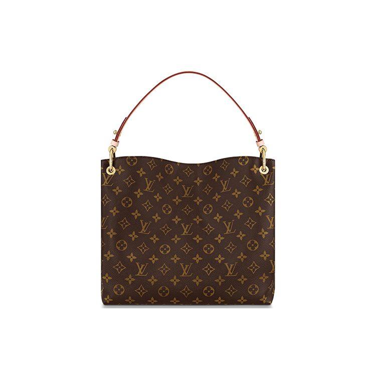 Louis Vuitton Graceful Coated Canvas With Leather Handbag Small Women's Brown M43701