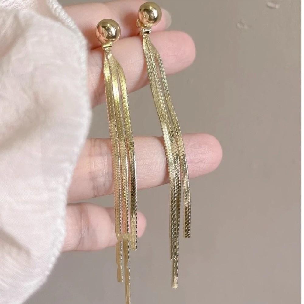 Trendy Style Tassel Pendant Earrings Light Luxury Drooping Earring  Ladies Accessories