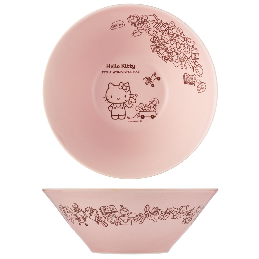 Skater Mino Ware Bowl, Large, 21cm, Ceramic, Hello Kitty, Sanrio, CHBW21-A